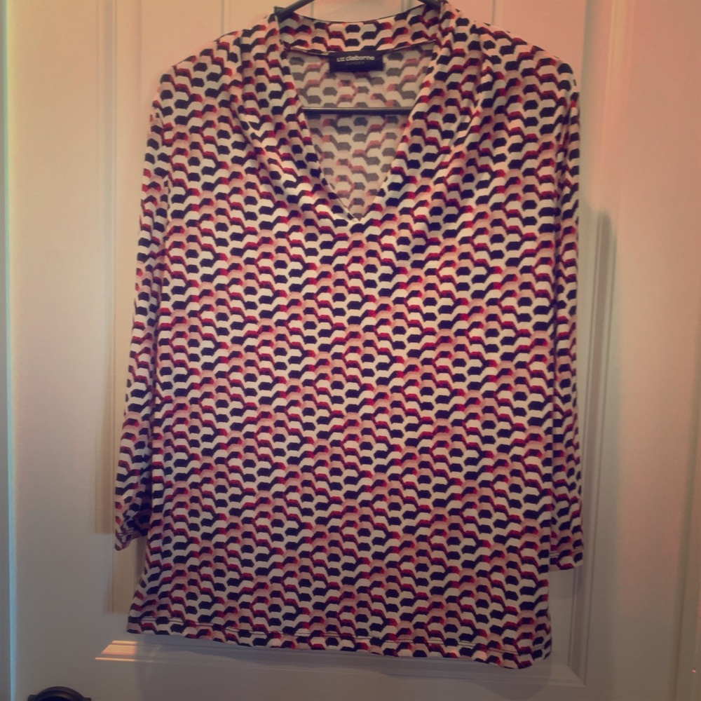 LIZ CLAIBORNE Red and Black Shirt